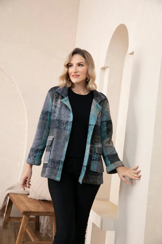 Tanya’s plaid Jacket -Blue(final sale)