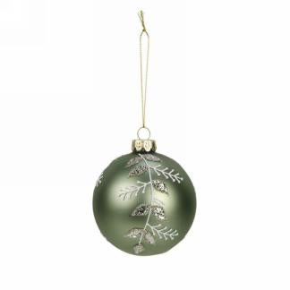 Sage green 3” glitter ornament