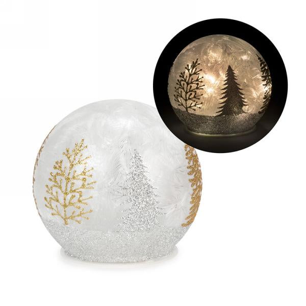 Globe Led with gold & silver trees 6”