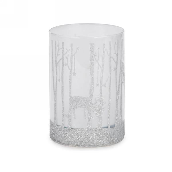 Led glitter glass decor-deer 5”