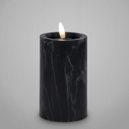 Black marbled 5" candle