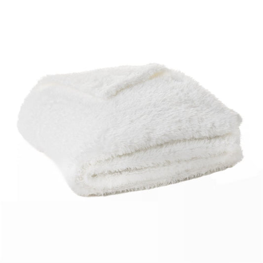 DOUDOU WHITE FAUX FUR THROW(FINAL SALE)