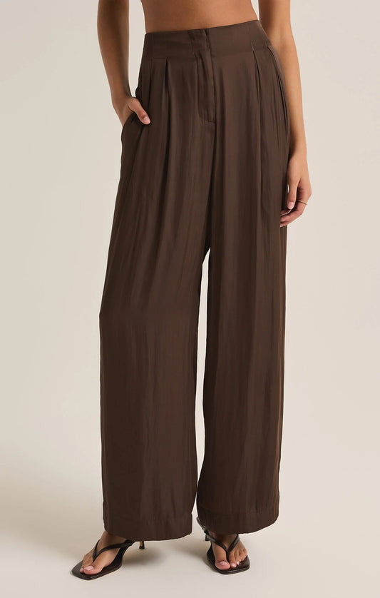 Lisse Wide Leg Pant-Dark Chocolate(final sale)