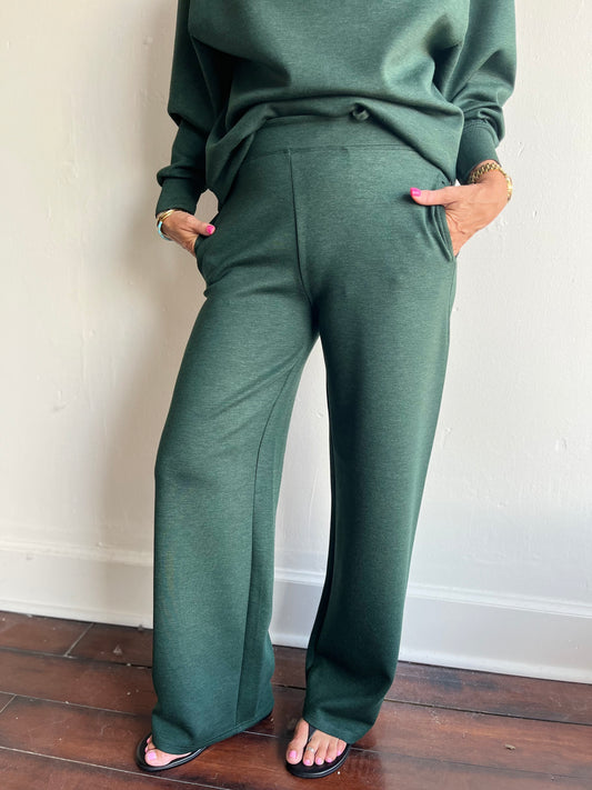 Victoria Soft Knit Pant-Pine Melange