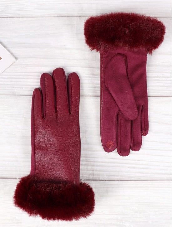 Manhattan Texting Gloves-Burgundy