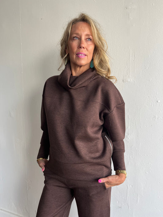 Fillana Foldover Top-Umber Melange