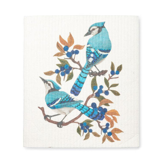 Blue Jays & Berries Dishcloth