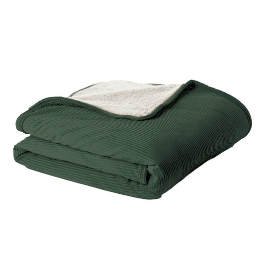 Corduroy Throw -Dark Green