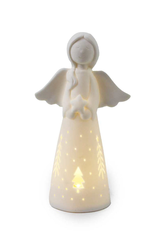 Porcelain Angel/Heart  LED-Small