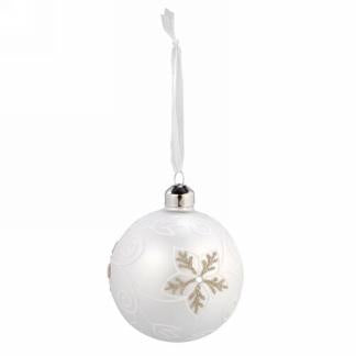 White floral ball ornament