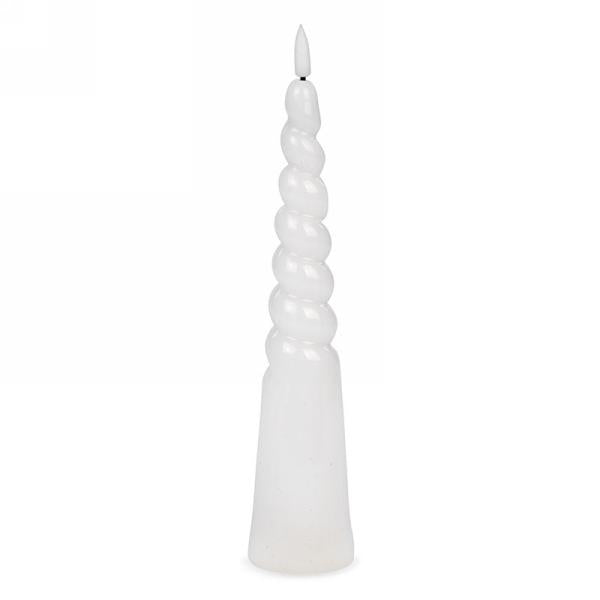 White Twisted LED Candle