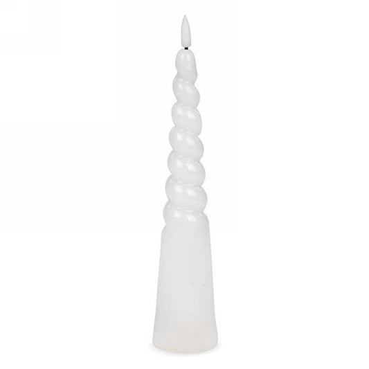 White Twisted LED Candle