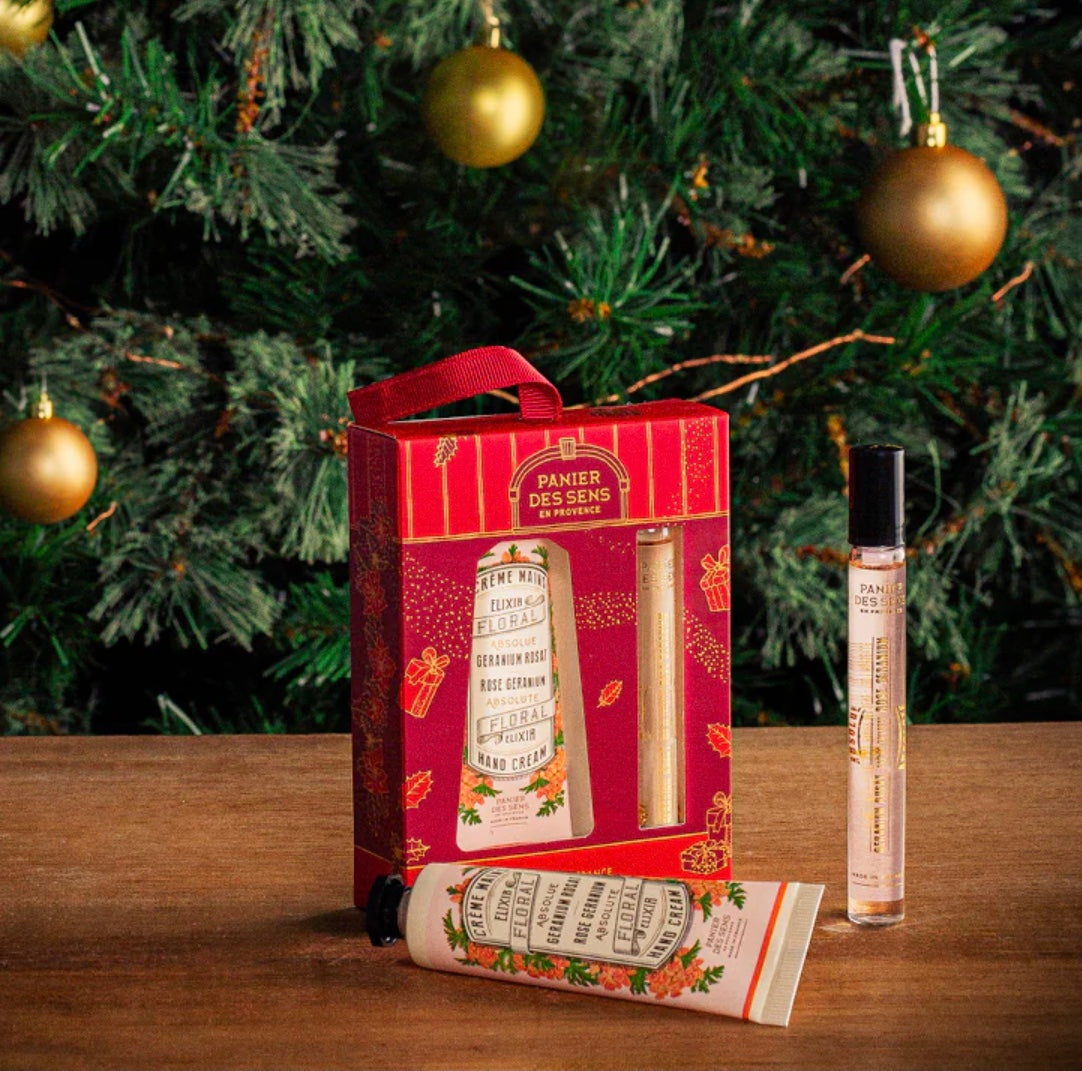 Christmas Duo eau de toilette roll-on and hand cream - Rose Geranium