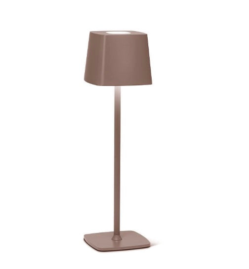 Square Shade LED Table Light-Brown