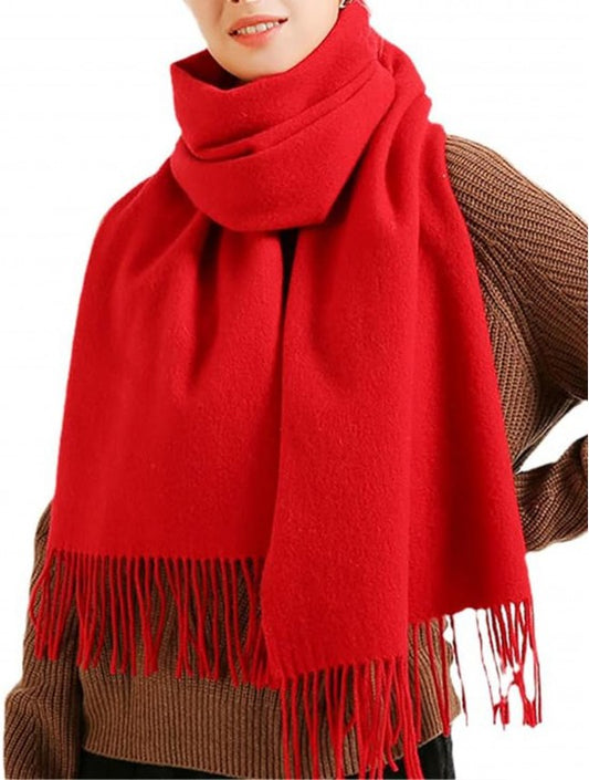 Mercedes Cashmere Feel Scarf-Red