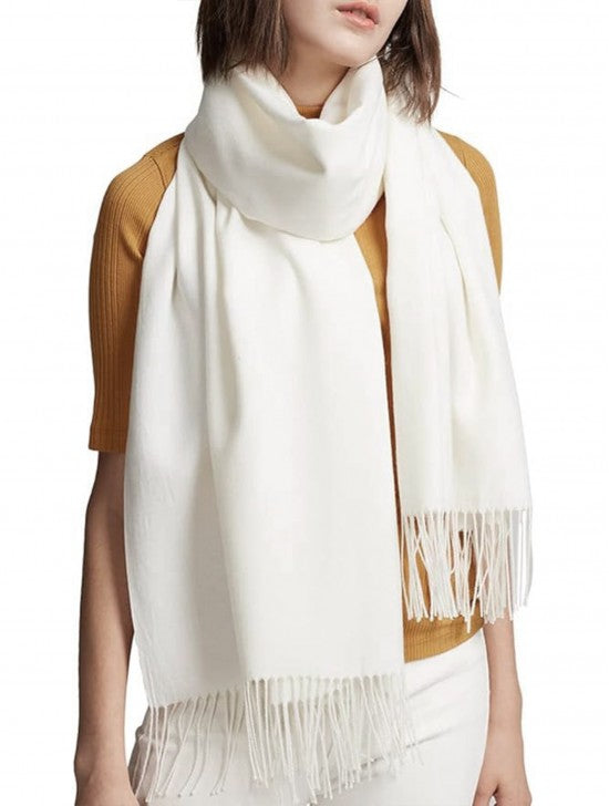 Mercedes Cashmere Feel Scarf-Cream