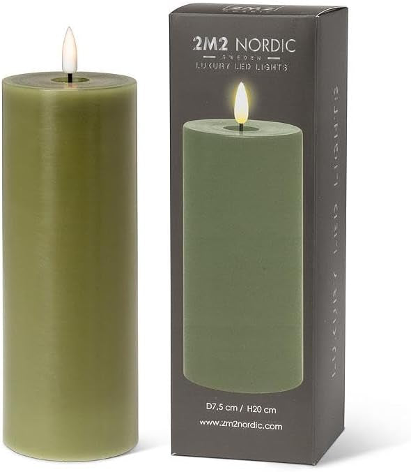 Luxlite battery operated candles-8” Green