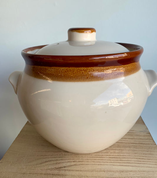 Small Bean Pot-Beige/Brown