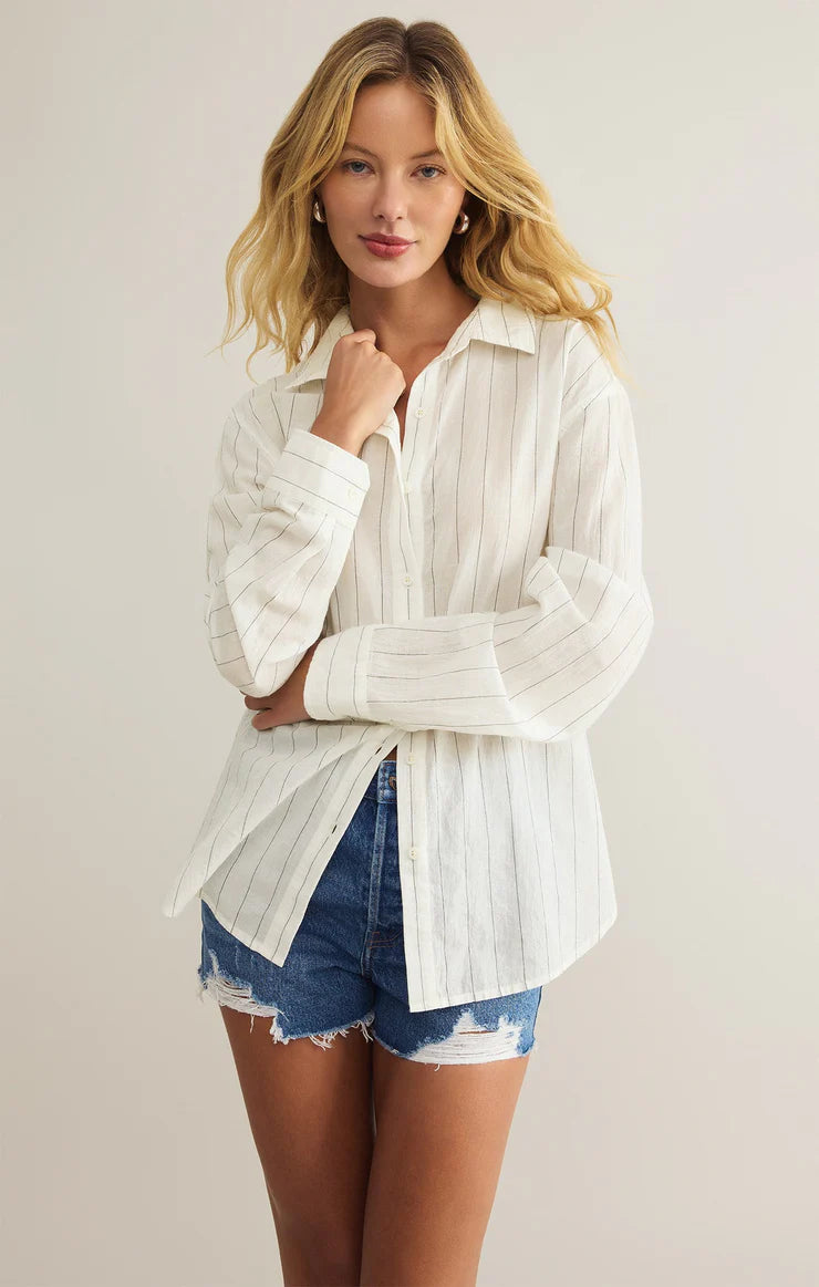 SEAPORT STRIPED BUTTON UP SHIRT