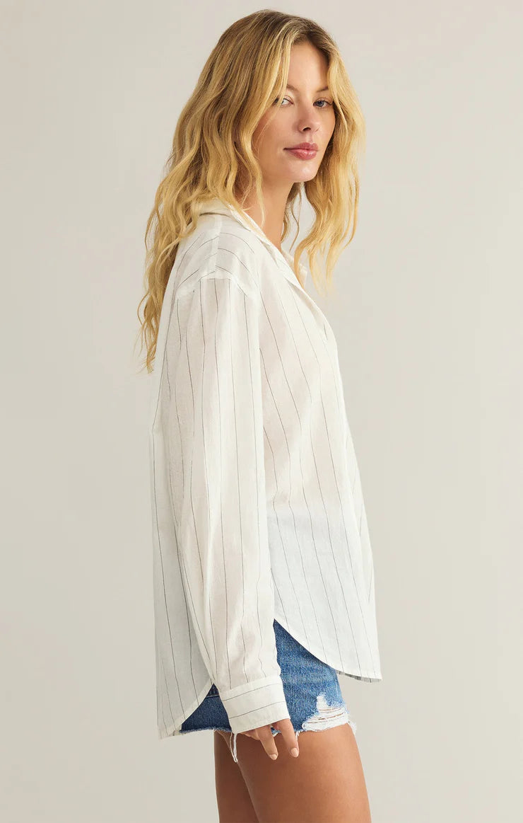 SEAPORT STRIPED BUTTON UP SHIRT