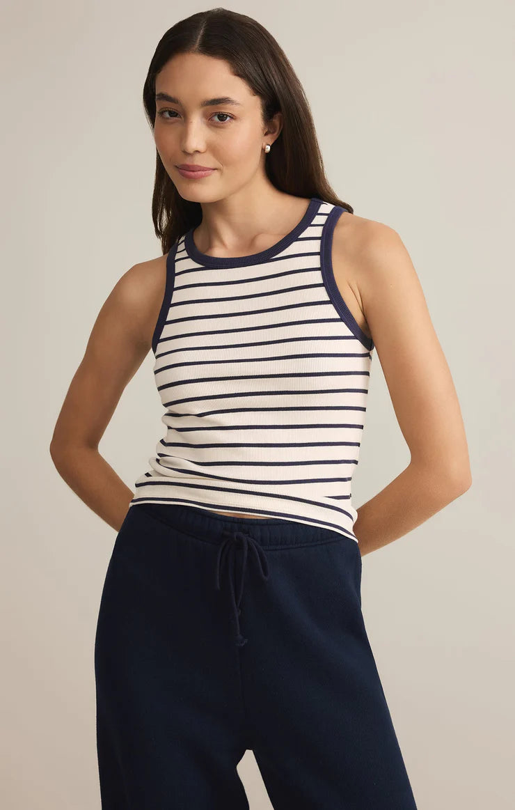 HADLEY STRIPED RIB TANK-SUPER NOVA