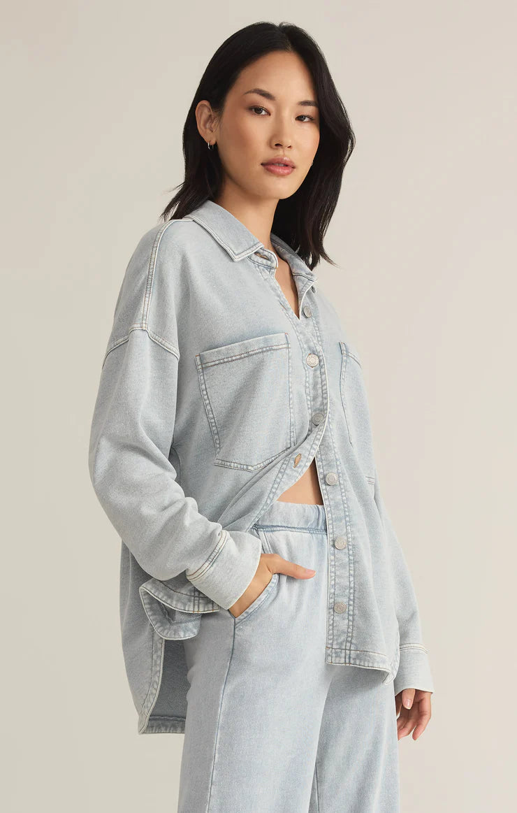 ALL DAY KNIT DENIM JACKET-WASHED INDIGO