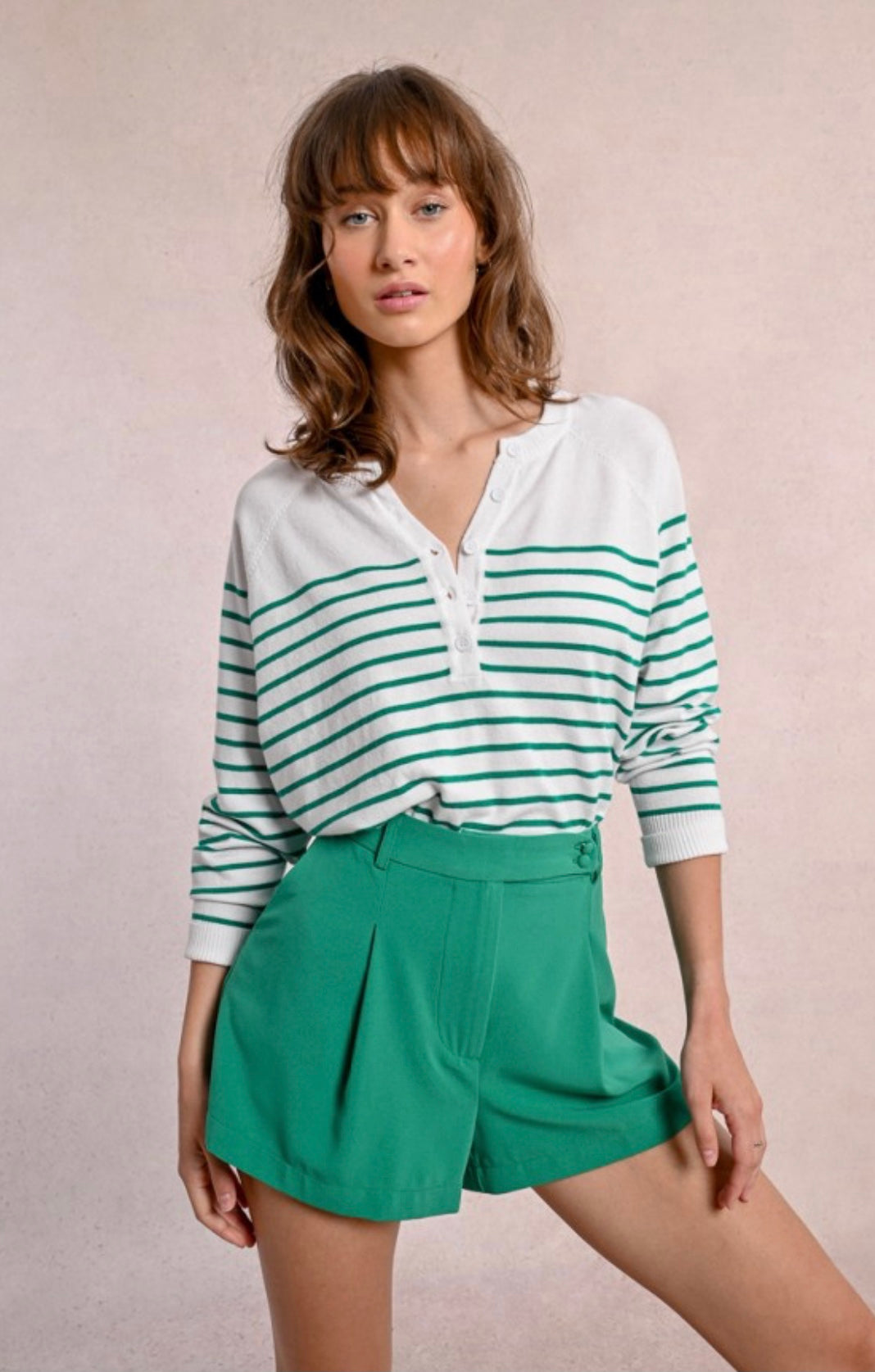 Striped Green/White Sweater