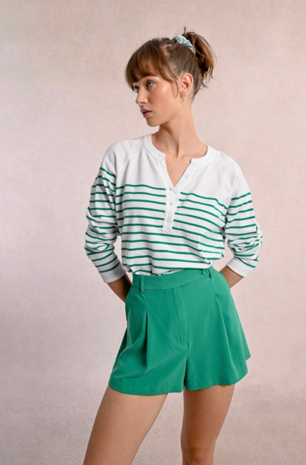 Striped Green/White Sweater