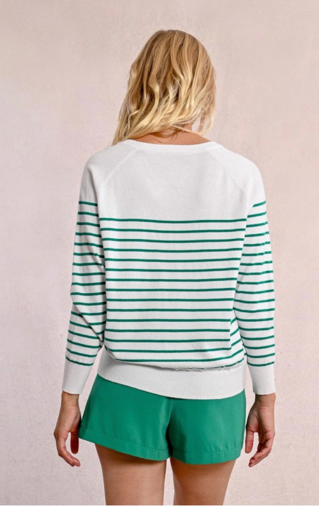 Striped Green/White Sweater