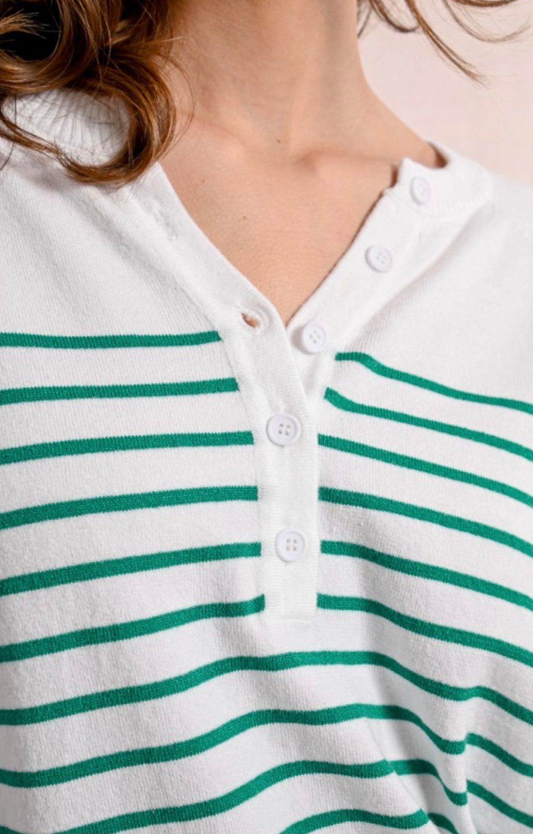 Striped Green/White Sweater