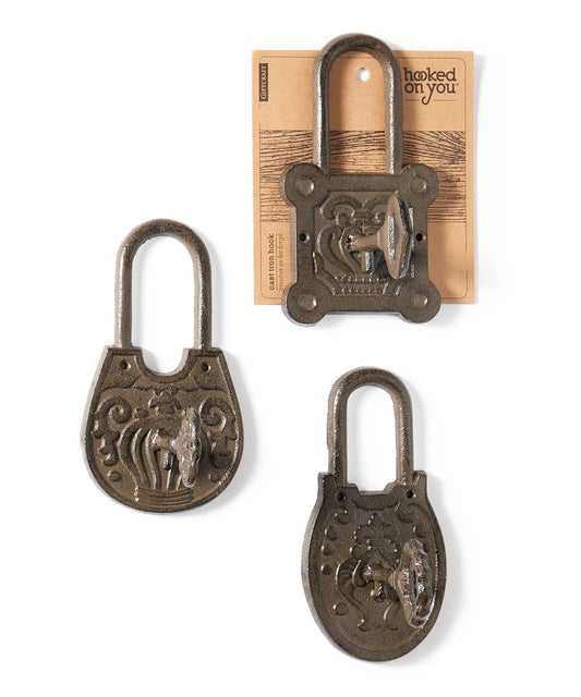 Brown Lock & Key Wall Hook