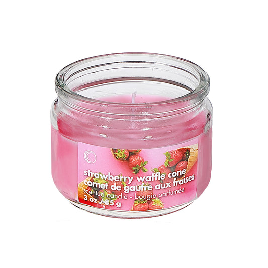 Scented Glass Jar Strawberry Waffle Cone