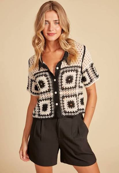 Lasa Short Sleeve Crochet Cardigan
