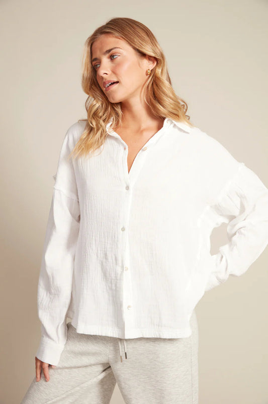 Faramir Button Front Shirt-White