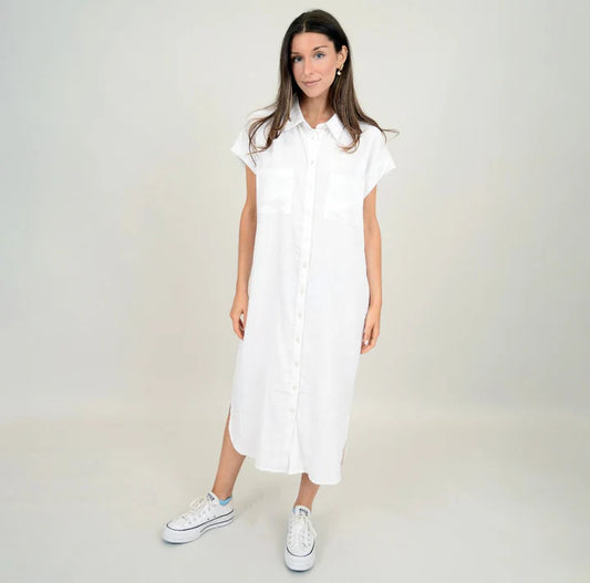 Aira Bubble Gauze Dress-White