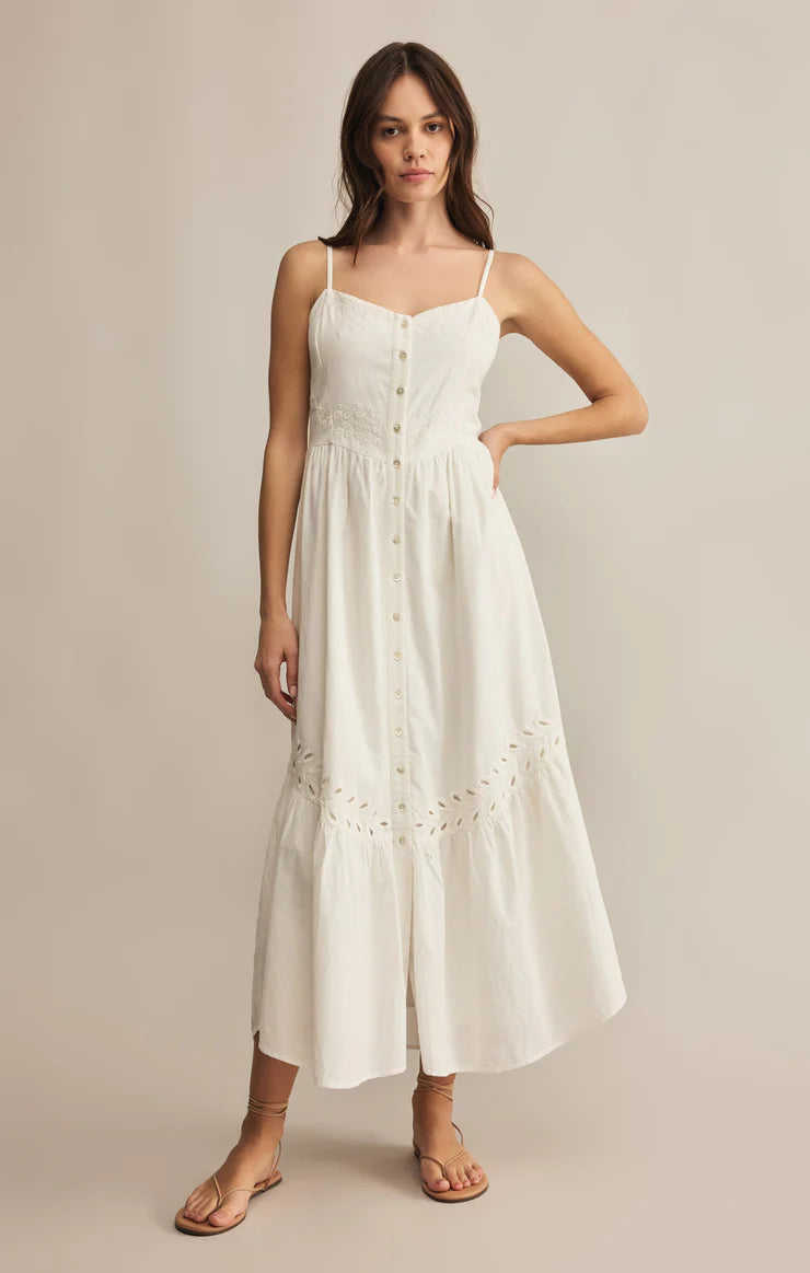 CITADELLE EMBROIDERED LINEN MAXI DRESS