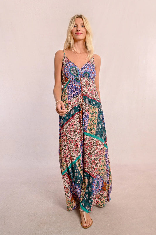 MELISSA LONG PRINTED DRESS