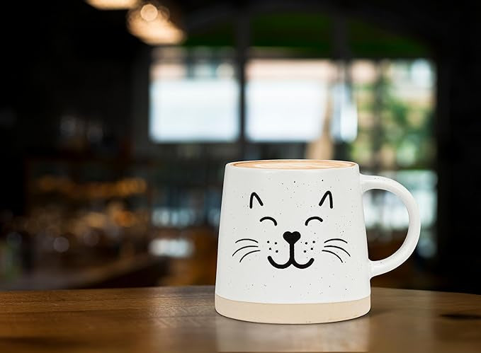 Wide Base Mug-Cat Face