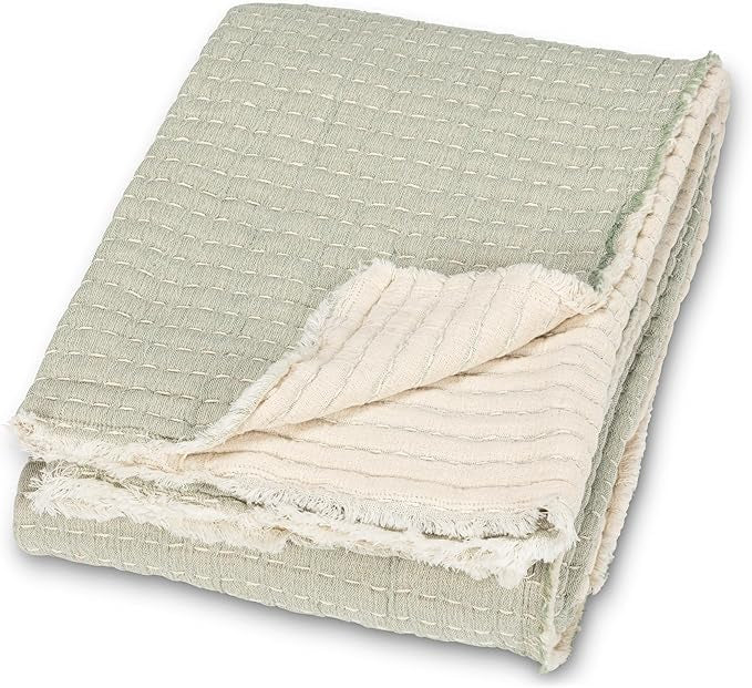 Overstitch Throw-Green