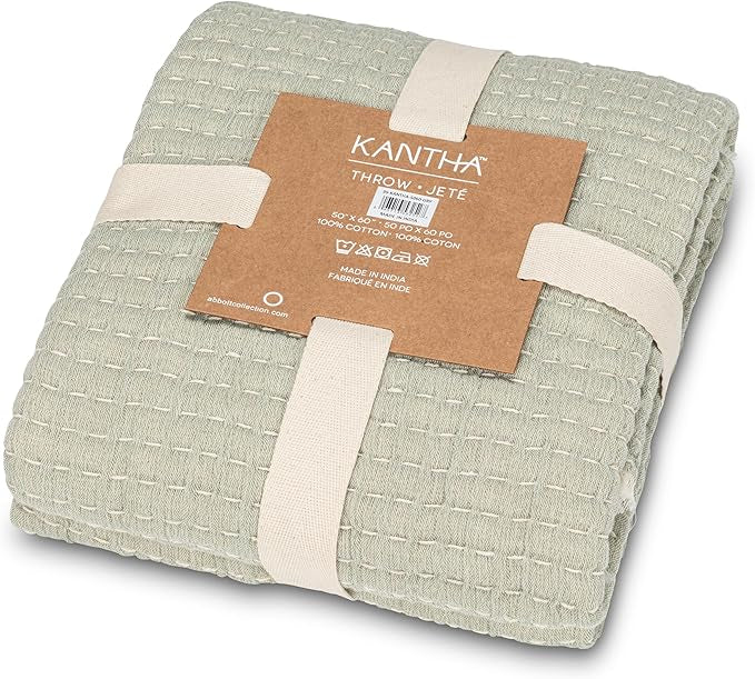 Overstitch Throw-Green