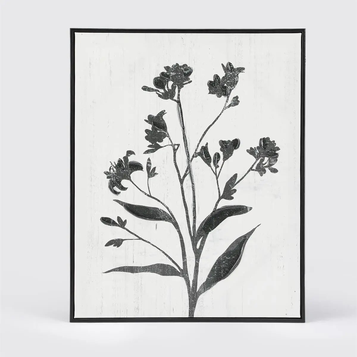 Floral Silhouette Wall Art-Printed Canvas