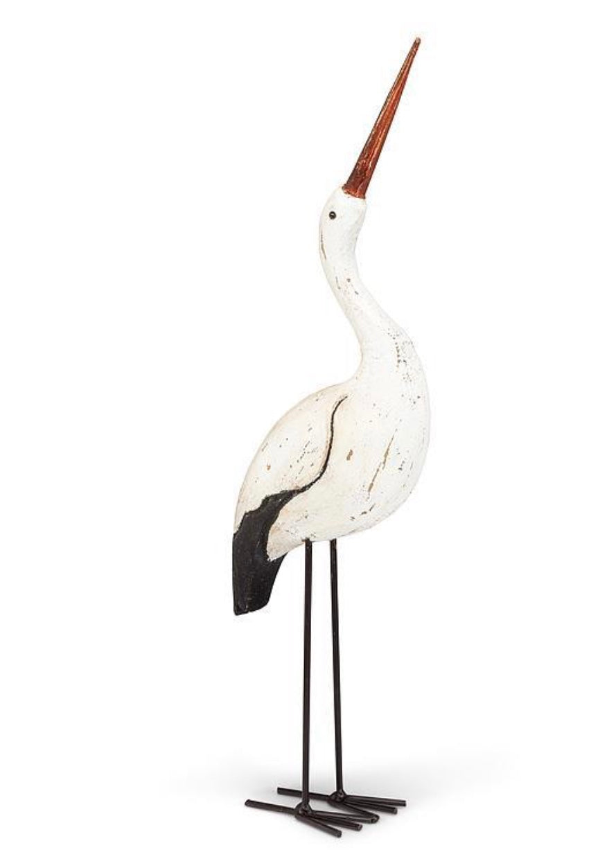 Tall Shore Bird with Metal Legs