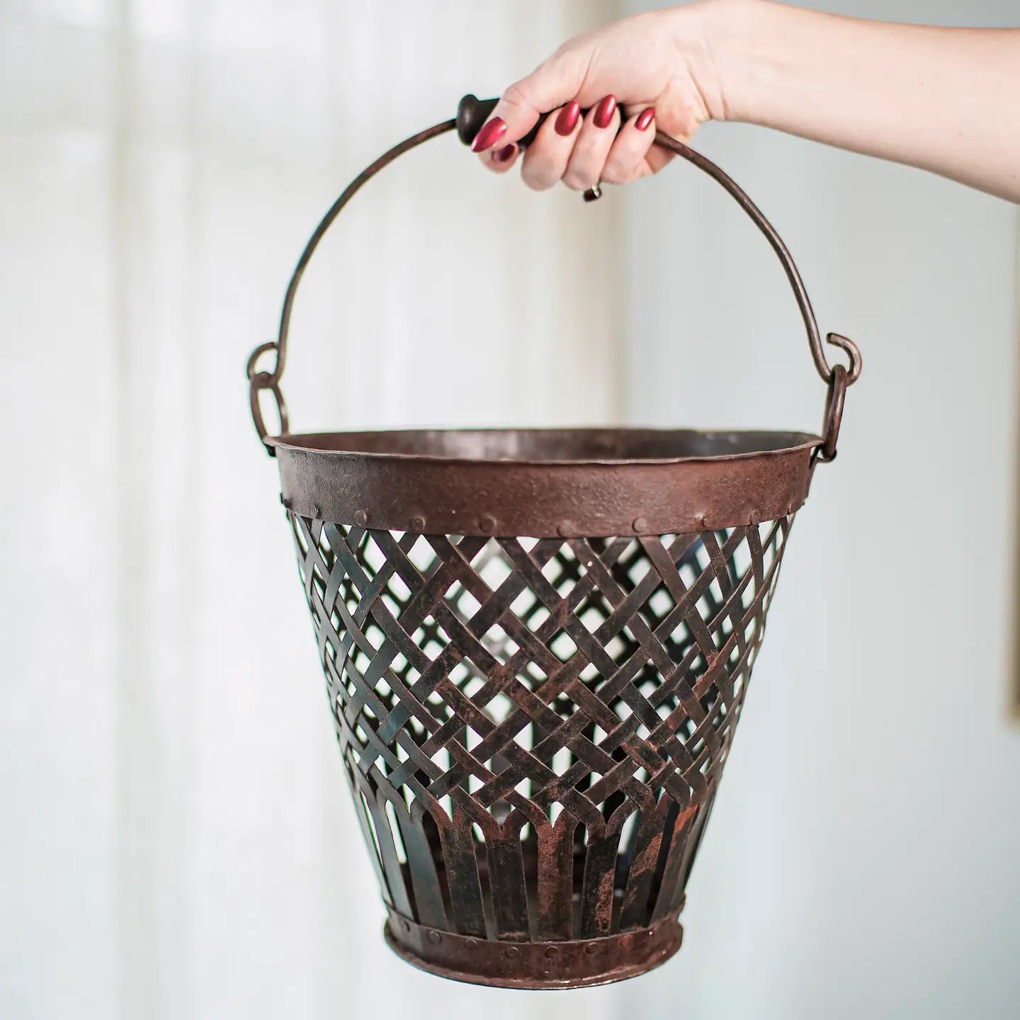 Vintage Iron Basket