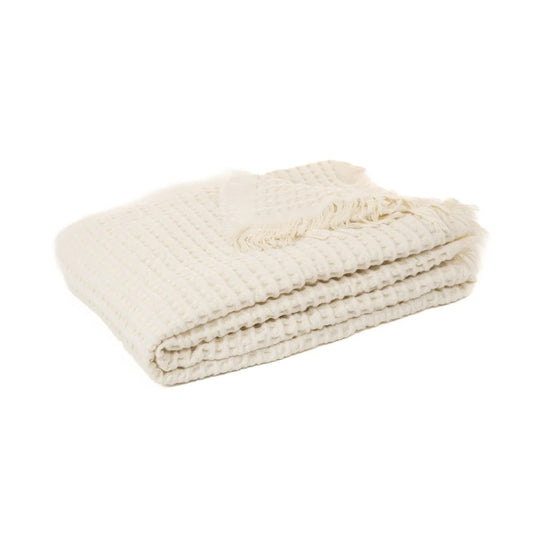 TIA IVORY WAFFLE THROW