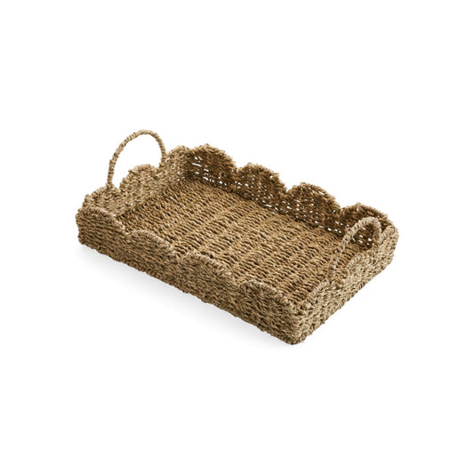 Seagrass Scalloped Tray