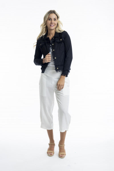 Essentials Linen Blend Jacket-Black