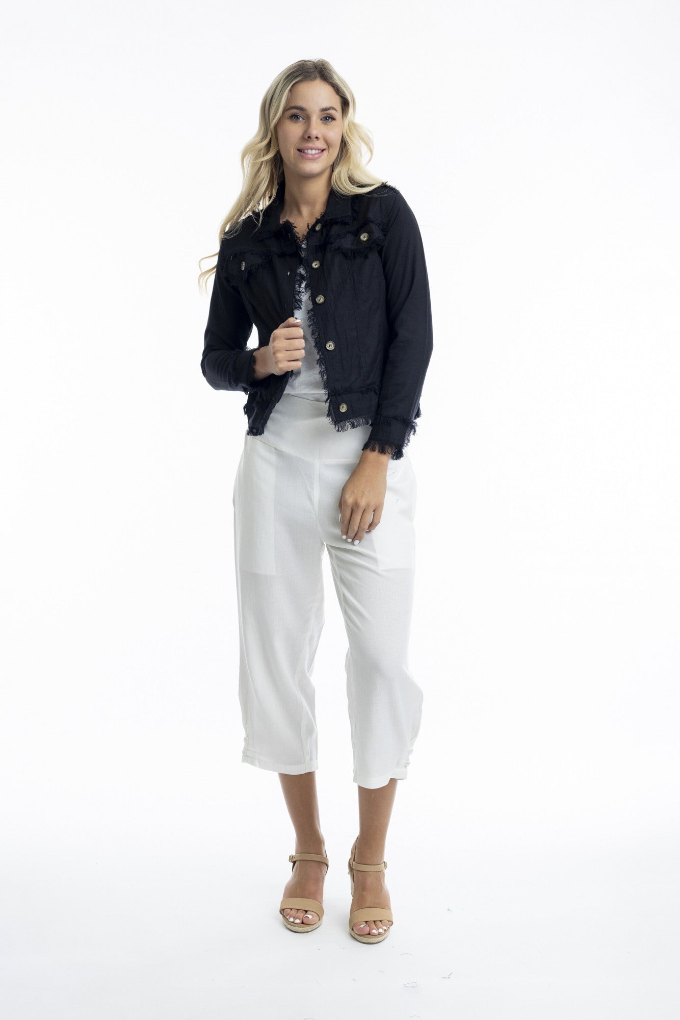 Essentials Linen Blend Jacket-Black