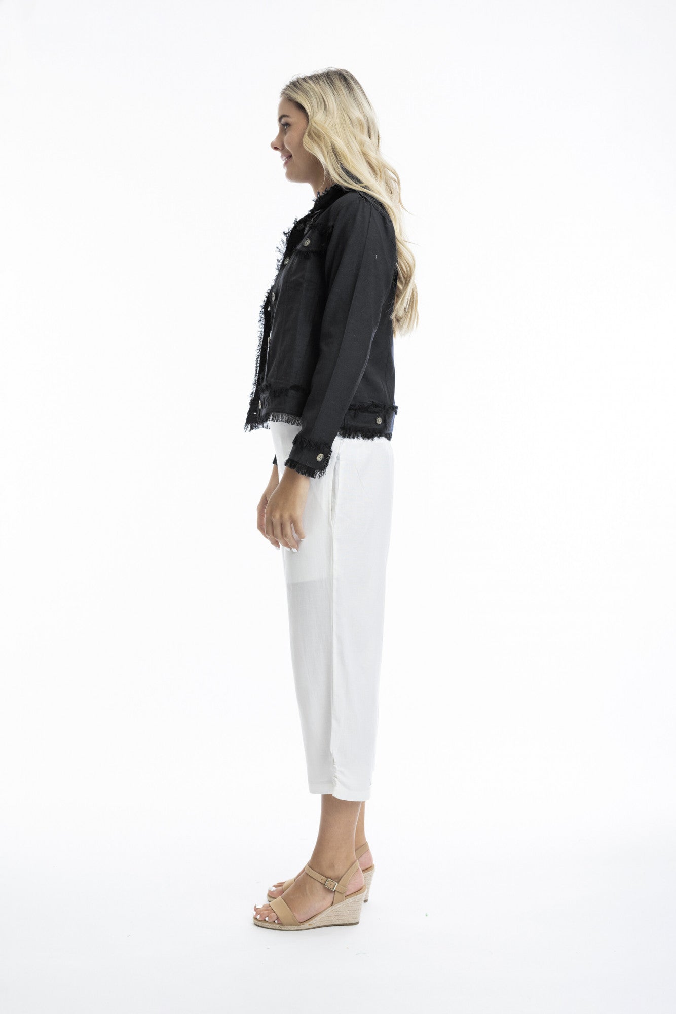 Essentials Linen Blend Jacket-Black