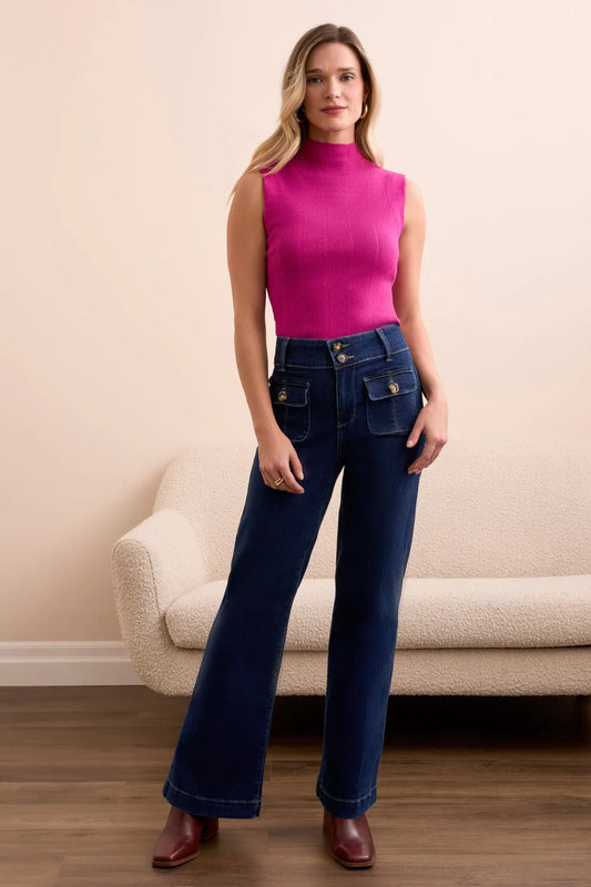 BROOKE COMFORT STRETCH HIGH RISE PALAZZO TROUSERS