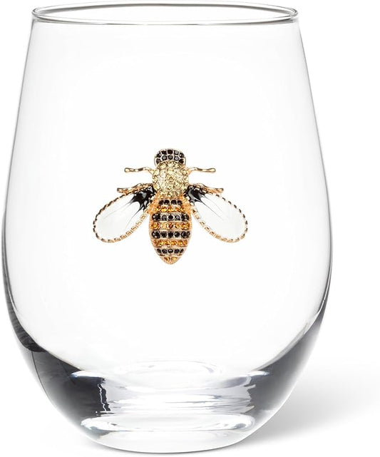 Stemless Wine Glass Jewelled-Bee